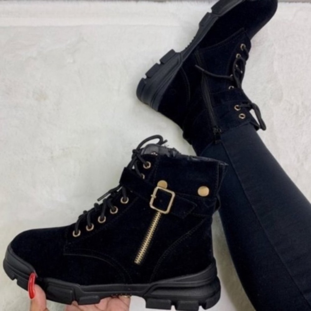 Black zip Combat Boots
